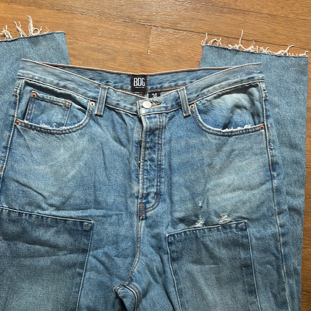 BDG High-Waisted Slim Straight Jean - Paneled Light Wash